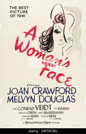 Joan Crawford & Melvyn Douglas Poster Film A Woman'S Face (USA 1941 ...