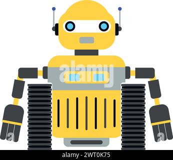Cute robot in flat style. Vector illustration. Graphic design Stock ...