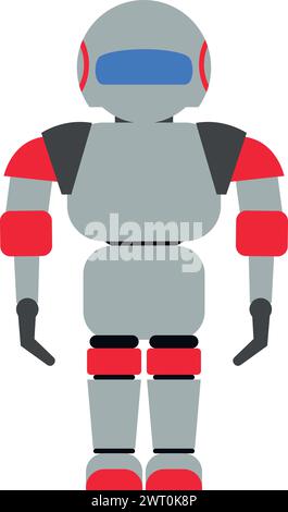 Illustration of Robot Icon in Flat Style. Stock Vector