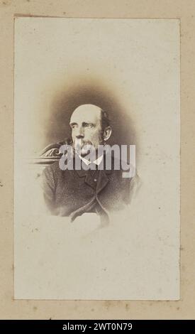 Portrait of man. Possibly Sir John Joscelyn Coghill, photographer (Irish, 1826 - 1905) about 1865 Portrait of a man with a long full mustache and sideburns. (Recto, mount) upper right, pencil: '66'; Stock Photo