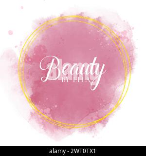 Elegant hand painted watercolour logo design for beauty or hair salon Stock Vector