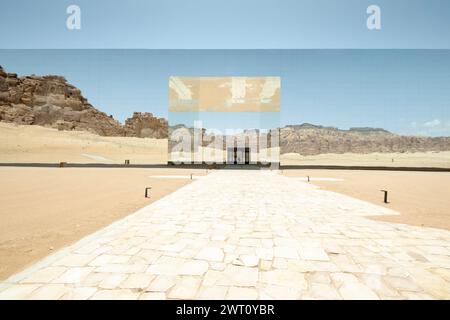 The Maraya Concert Hall in the northwestern Saudi province of AlUla has set a Guinness record for the largest mirrored building in the word Stock Photo