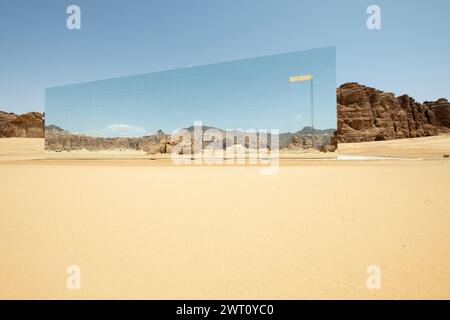 The Maraya Concert Hall in the northwestern Saudi province of AlUla has set a Guinness record for the largest mirrored building in the word Stock Photo