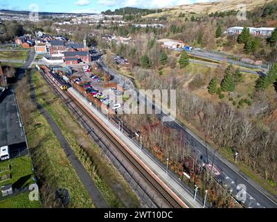 Transport For Wales Sprinter 150250 at Ebbw Vale Town Railway Station on 12th February 2024. Stock Photo