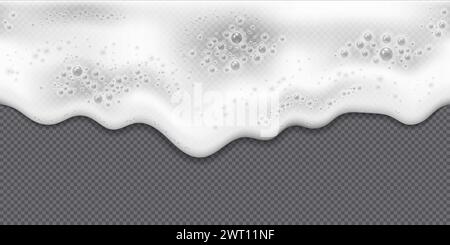 Sea or ocean waves, cleaning detergent spume, or beer or shampoo foam. 3d vector illustration Stock Vector