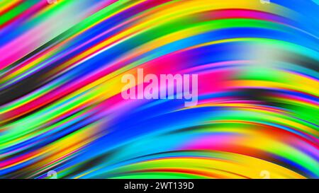 Abstract multicolor liquid flow brushstroke lines. Vibrant gradient swirl wave. Stock Vector