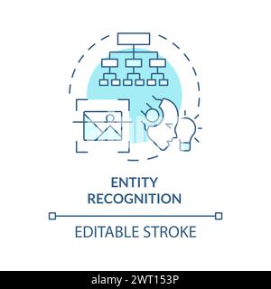 Entity recognition soft blue concept icon Stock Vector