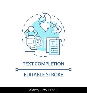 Text completion soft blue concept icon Stock Vector