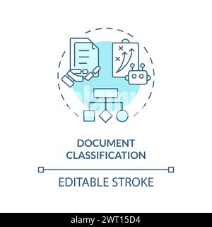 Document classification soft blue concept icon Stock Vector