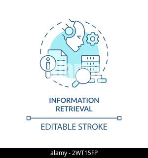 Information retrieval soft blue concept icon Stock Vector