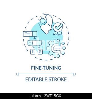 Ai fine-tuning soft blue concept icon Stock Vector