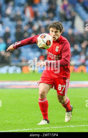 JOAO NEVES, professional football player, playing for the Portuguese Benfica Football club. Image taken during a training and prematch warm up session Stock Photo