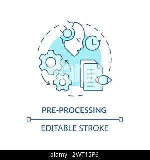 Pre-processing soft blue concept icon Stock Vector