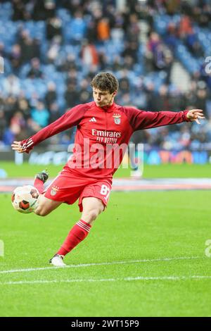 JOAO NEVES, professional football player, playing for the Portuguese Benfica Football club. Image taken during a training and prematch warm up session Stock Photo