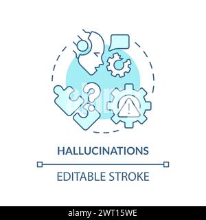 Digital hallucinations soft blue concept icon Stock Vector