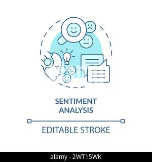 Sentiment analysis soft blue concept icon Stock Vector