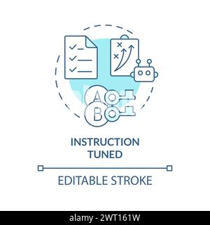 Instruction tuned soft blue concept icon Stock Vector