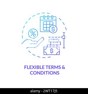 Flexible terms and conditions blue gradient concept icon Stock Vector