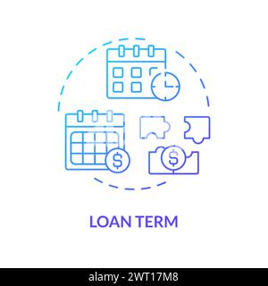 Loan term blue gradient concept icon Stock Vector