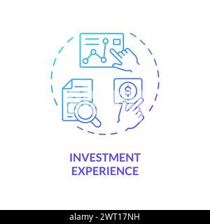 Investment experience blue gradient concept icon Stock Vector