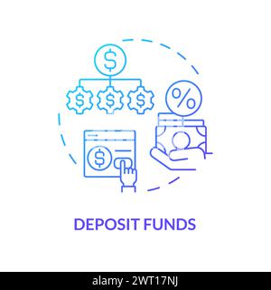 Deposit funds blue gradient concept icon Stock Vector