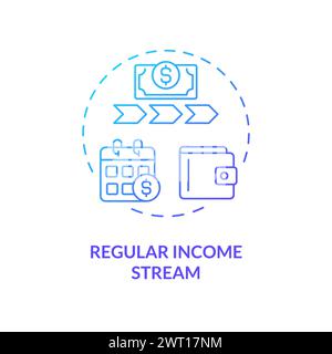Regular income stream blue gradient concept icon Stock Vector