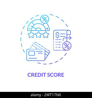 Credit score blue gradient concept icon Stock Vector
