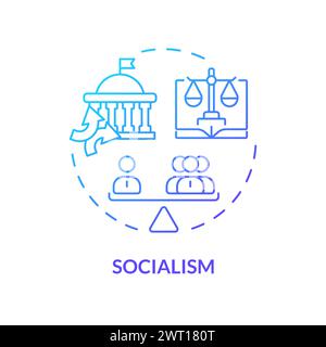 Socialism ideology blue gradient concept icon Stock Vector