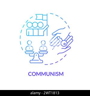 Communism ideology blue gradient concept icon Stock Vector