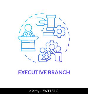 Executive branch blue gradient concept icon Stock Vector
