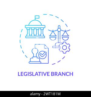 Legislative branch blue gradient concept icon Stock Vector
