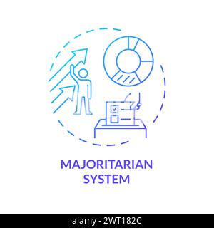 Majoritarian system blue gradient concept icon Stock Vector