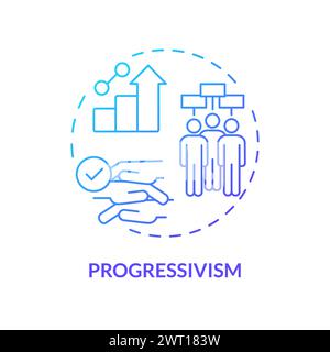 Progressivism ideology blue gradient concept icon Stock Vector