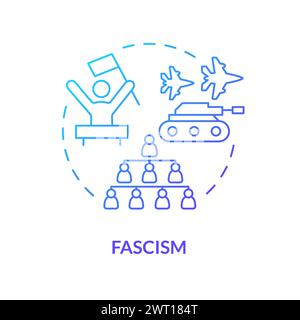 Faschism ideology blue gradient concept icon Stock Vector