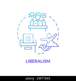 Liberalism ideology blue gradient concept icon Stock Vector
