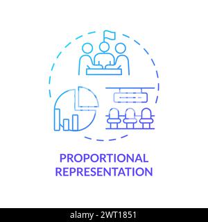Proportional representation blue gradient concept icon Stock Vector