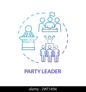 Party leader blue gradient concept icon Stock Vector