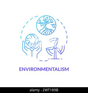 Environmentalism political movement blue gradient concept icon Stock Vector