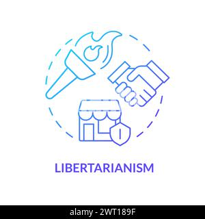 Libertarianism ideology blue gradient concept icon Stock Vector