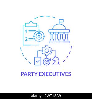 Political party executives blue gradient concept icon Stock Vector