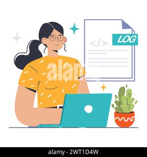 Software testing. Code testing and debugging. IT specialist searching for bugs using functional methods. Website and application development. Flat vector illustration Stock Vector