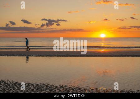 North Sea at sunset, Denmark, Roemoe Stock Photo
