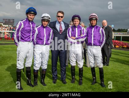 Aidan O'Brien and Jockeys - 2023 St Leger, Doncaster Stock Photo