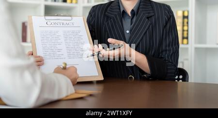 Lawyer office the company hired the lawyer office a legal advisor and draft the contract so that the client could signs contract. Contract of sale was Stock Photo