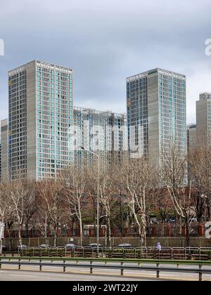 Seoul, South Korea - Olympic Park Foreon nearing completion, the most populated apartment complex in Korea. Stock Photo