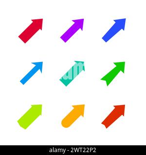Set of multicolored various arrows. Vector illustration Stock Vector