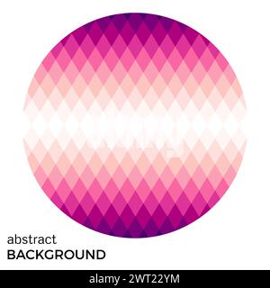 Pink circle of rhombuses isolated on white background. Abstract vector background. Stock Vector