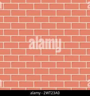 Red brick wall texture. Seamless background. Vector illustration Stock Vector