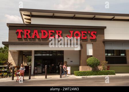 Davie, USA. 14th Mar, 2024. Grocery retailer Trader Joe's is having a hard time keeping their canvas mini-tote on store shelves. The trendy totes are reselling online for as much as $500. (Photo by Geoffrey Clowes/Sipa USA) Credit: Sipa USA/Alamy Live News Stock Photo