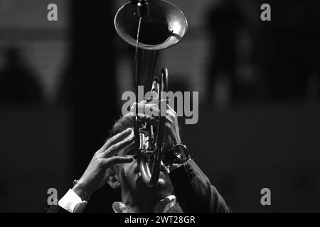 The jazz trumpeter Paolo Fresu during a concert at Centro Campania Stock Photo